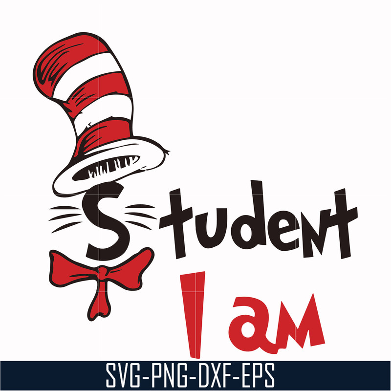 DR000129-Student I am svg, png, dxf, eps file DR000129.jpg