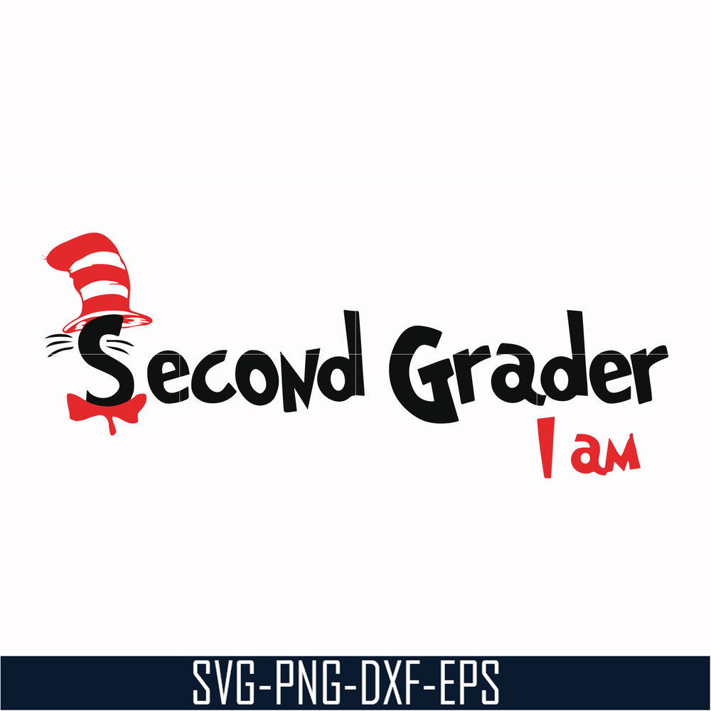DR00067-Second grader I am svg, png, dxf, eps file DR00067.jpg