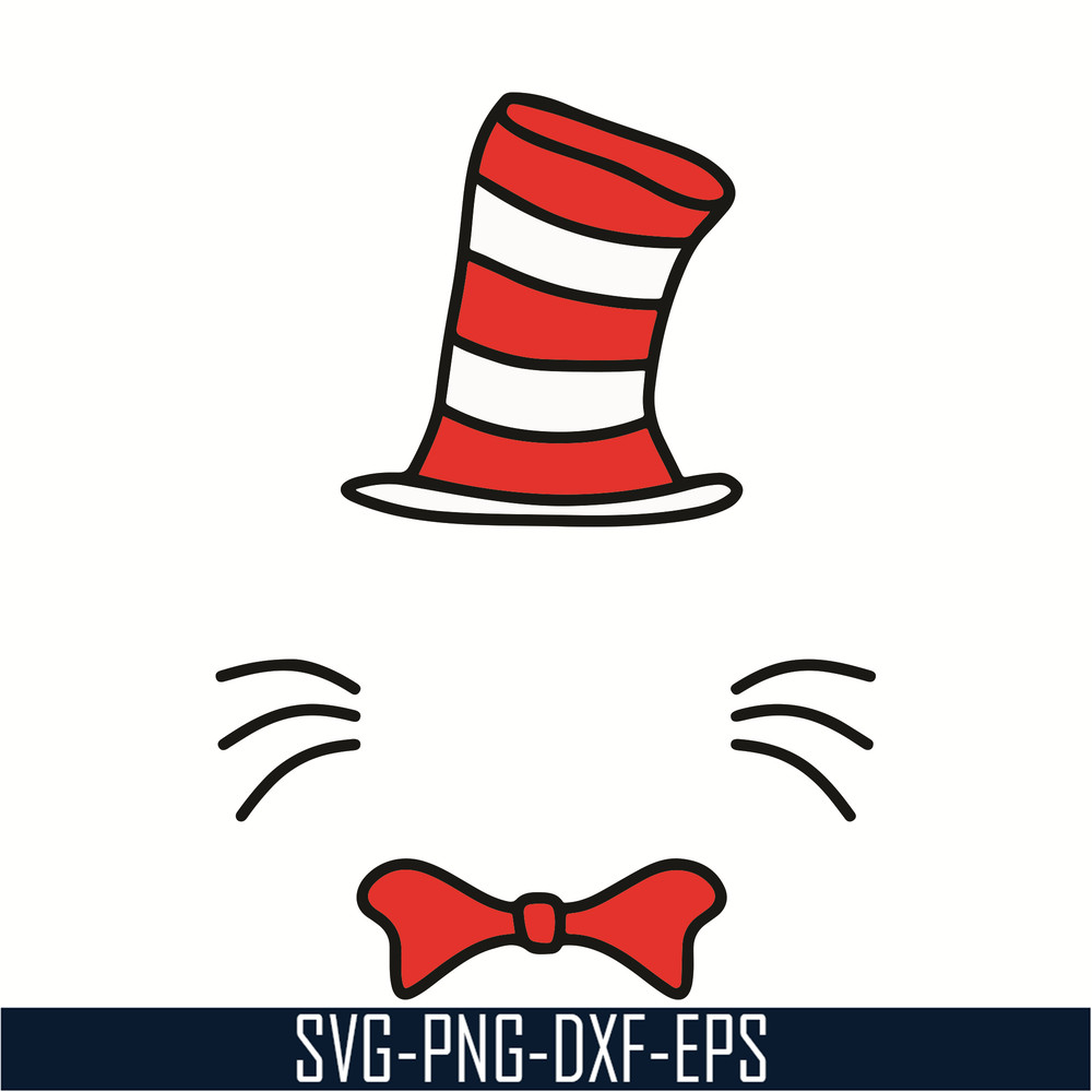 DR0501213-The Original Dr. Seuss Hat svg, Dr Seuss Face svg, Cat in the Hat svg, dr svg, png, dxf, eps digital file DR0501213.jpg