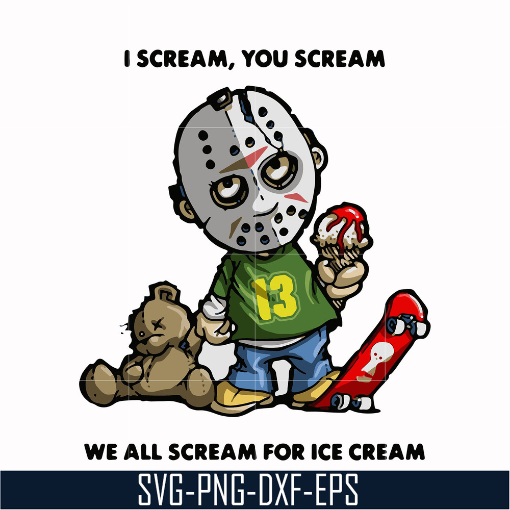 HLW0145-i scream, you scream we all scream for ice cream svg, png, dxf, eps digital file HLW0145.jpg
