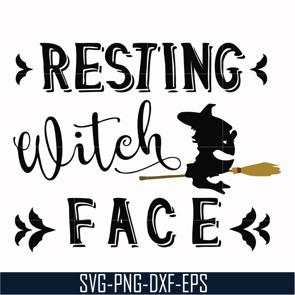HLW24072022-Resting witch face svg, halloween svg, png, dxf, eps digital file HLW24072022.jpg