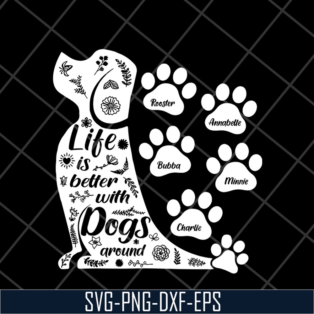 MTD08042105-life a with dogs svg, Mother's day svg, eps, png, dxf digital file MTD08042105.jpg