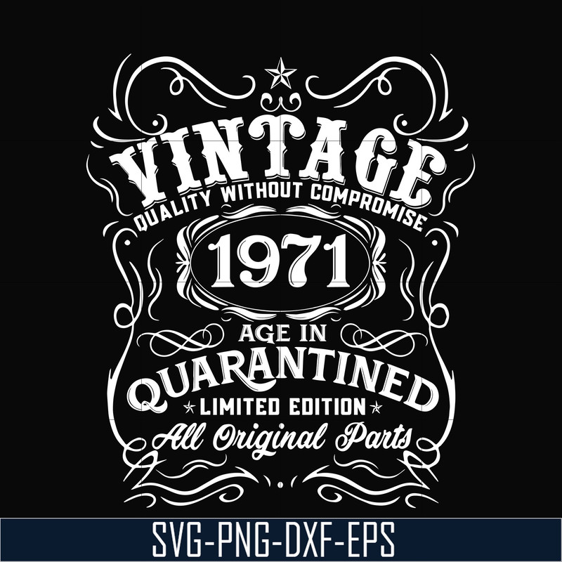 NBD0098-Vintage 1971 age in quarantined limited edition svg, limited edition svg, 1971 birthday svg, png, dxf, eps digital file NBD0098.jpg