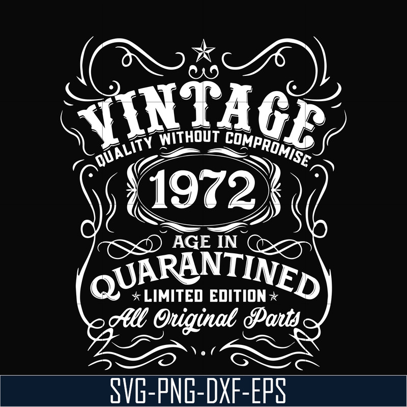 NBD0099-Vintage 1972 age in quarantined limited edition svg, limited edition svg,1972 birthday svg, png, dxf, eps digital file NBD0099.jpg