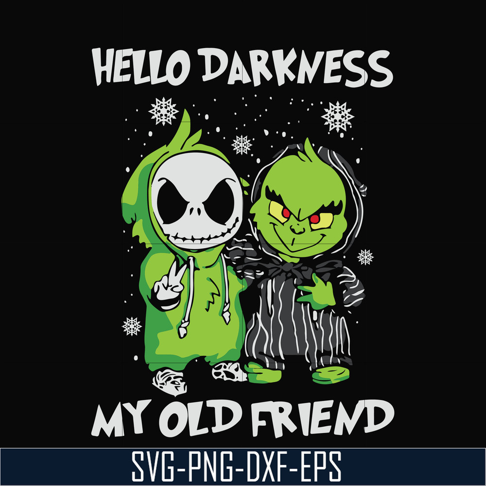 NCRM0012-Hello darkness my old friend, Grinch svg, png, dxf, eps digital file NCRM0012.jpg