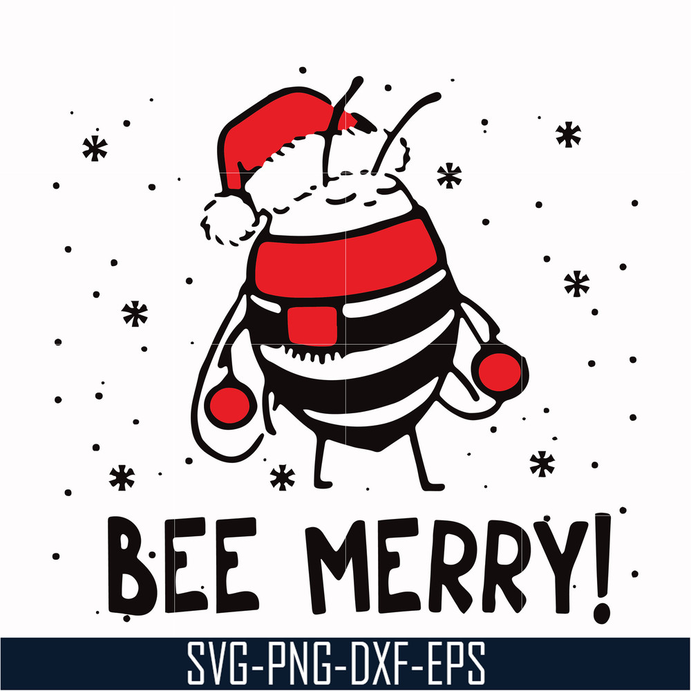 NCRM0015-Bee merry svg, christmas svg, png, dxf, eps digital file NCRM0015.jpg