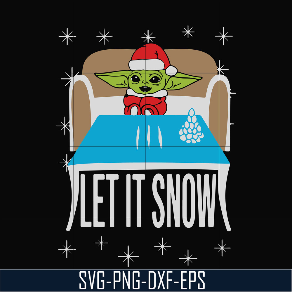 NCRM0017-Let it snow svg, yoda christmas svg, christmas svg, png, dxf, eps digital file NCRM0017.jpg