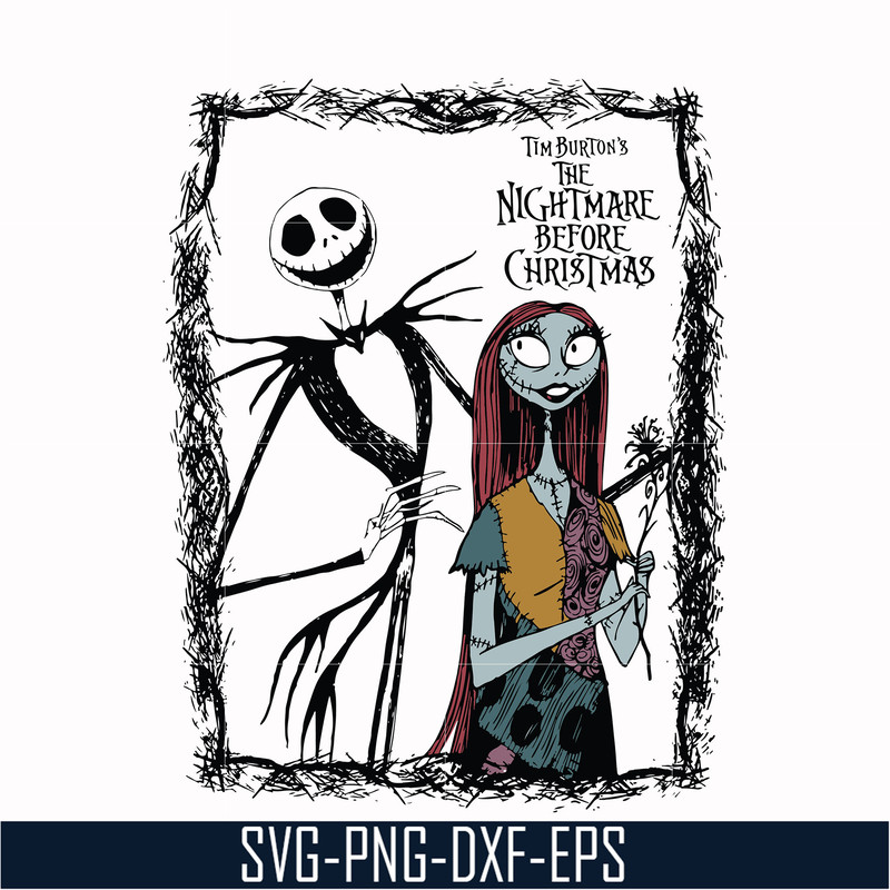NCRM0114-Tim burton's the nightmare before christmas svg, Jack Skellington And Sally svg, png, dxf, eps digital file NCRM0114.jpg