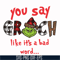 NCRM1307203-You say grinch like it's a bad word svg, png, dxf, eps digital file NCRM1307203.jpg