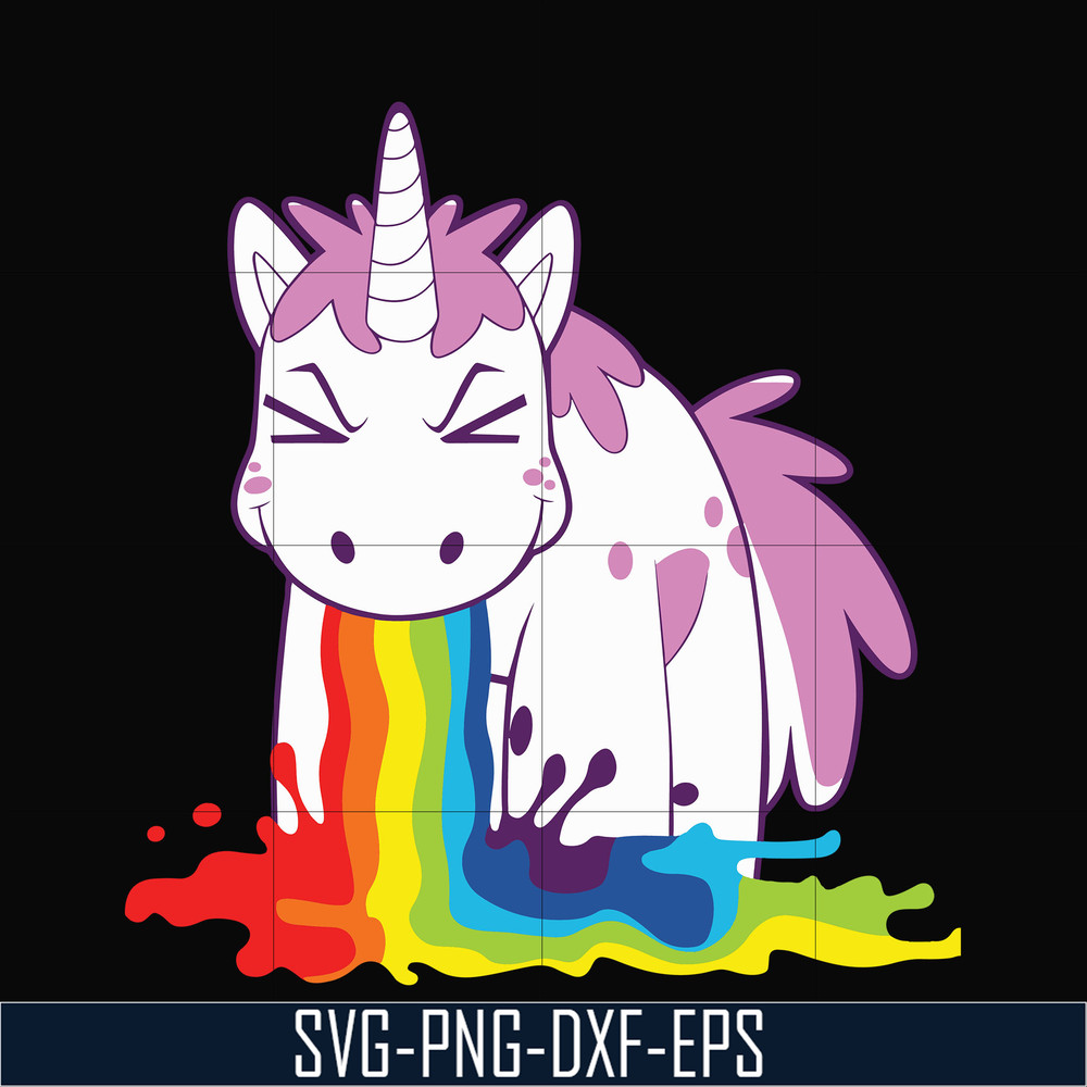 OTH0013-Cute magic unicorn and rainbow svg, png, dxf, eps digital file OTH0013.jpg
