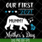 MTD05042105-Our first 2021 mummy me mothers day svg, Mother's day svg, eps, png, dxf digital file MTD05042105.jpg