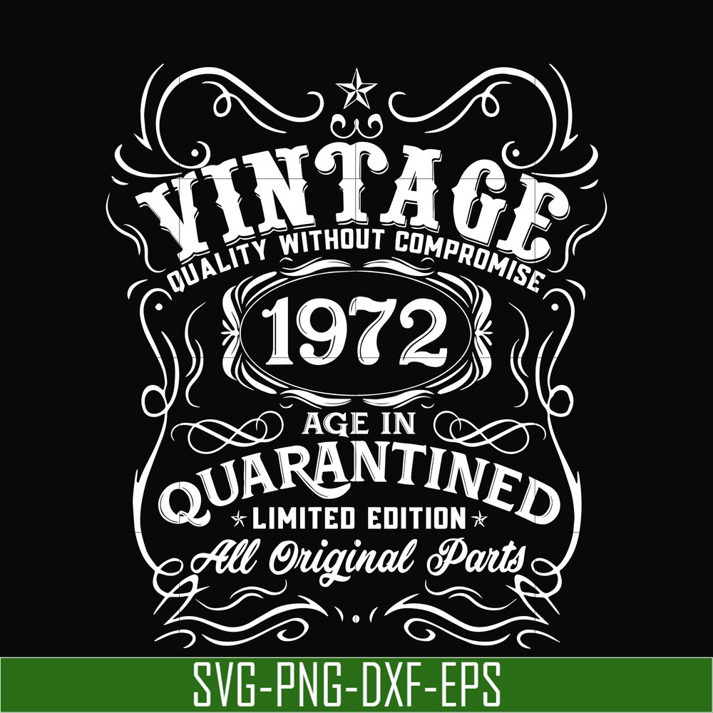 NBD0099-Vintage 1972 age in quarantined limited edition svg, limited edition svg,1972 birthday svg, png, dxf, eps digital file NBD0099.jpg