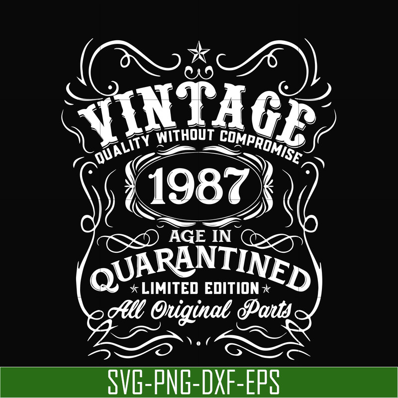 NBD0114-Vintage 1987 age in quarantined limited edition svg, limited edition svg, 1987 birthday svg, png, dxf, eps digital file NBD0114.jpg