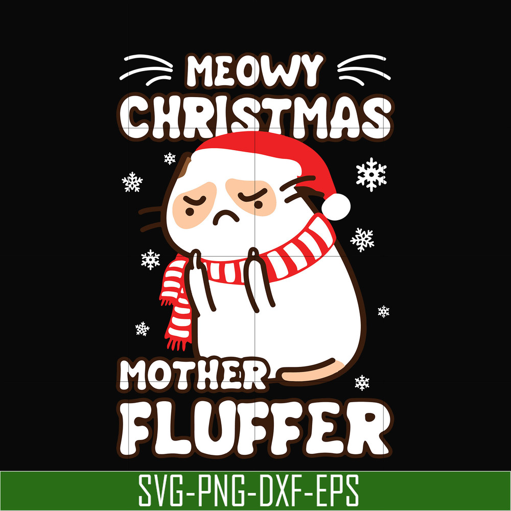 NCRM0008-Meowy christmas mother fluffer svg, christmas svg, png, dxf, eps digital file NCRM0008.jpg