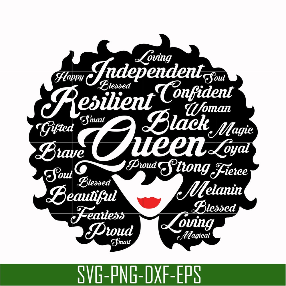 TD132-Black Queen Afro Woman svg, png, dxf, eps, digital file TD132.jpg