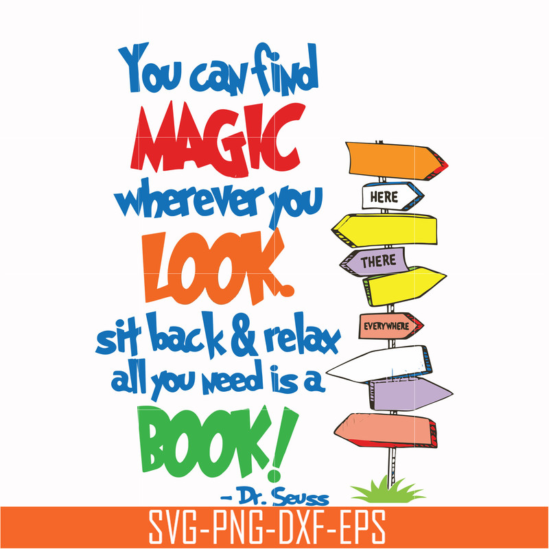 DR00021-You can find magic wherever you look sit back & relax all you need is a book svg, png, dxf, eps file DR00021.jpg