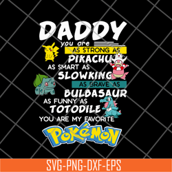 daddy you are as trong as pikachu svg, png, dxf, eps digital file ftd0605213