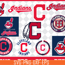 cleveland indians bundle svg, cleveland indians svg, indians svg, indians svg for cut, png, dxf, eps digital file mbl300
