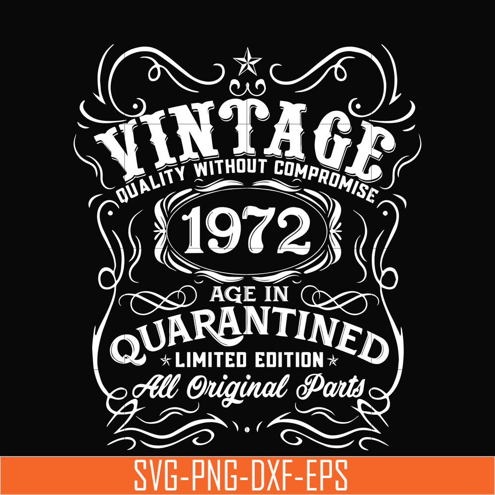 NBD0099-Vintage 1972 age in quarantined limited edition svg, limited edition svg,1972 birthday svg, png, dxf, eps digital file NBD0099.jpg