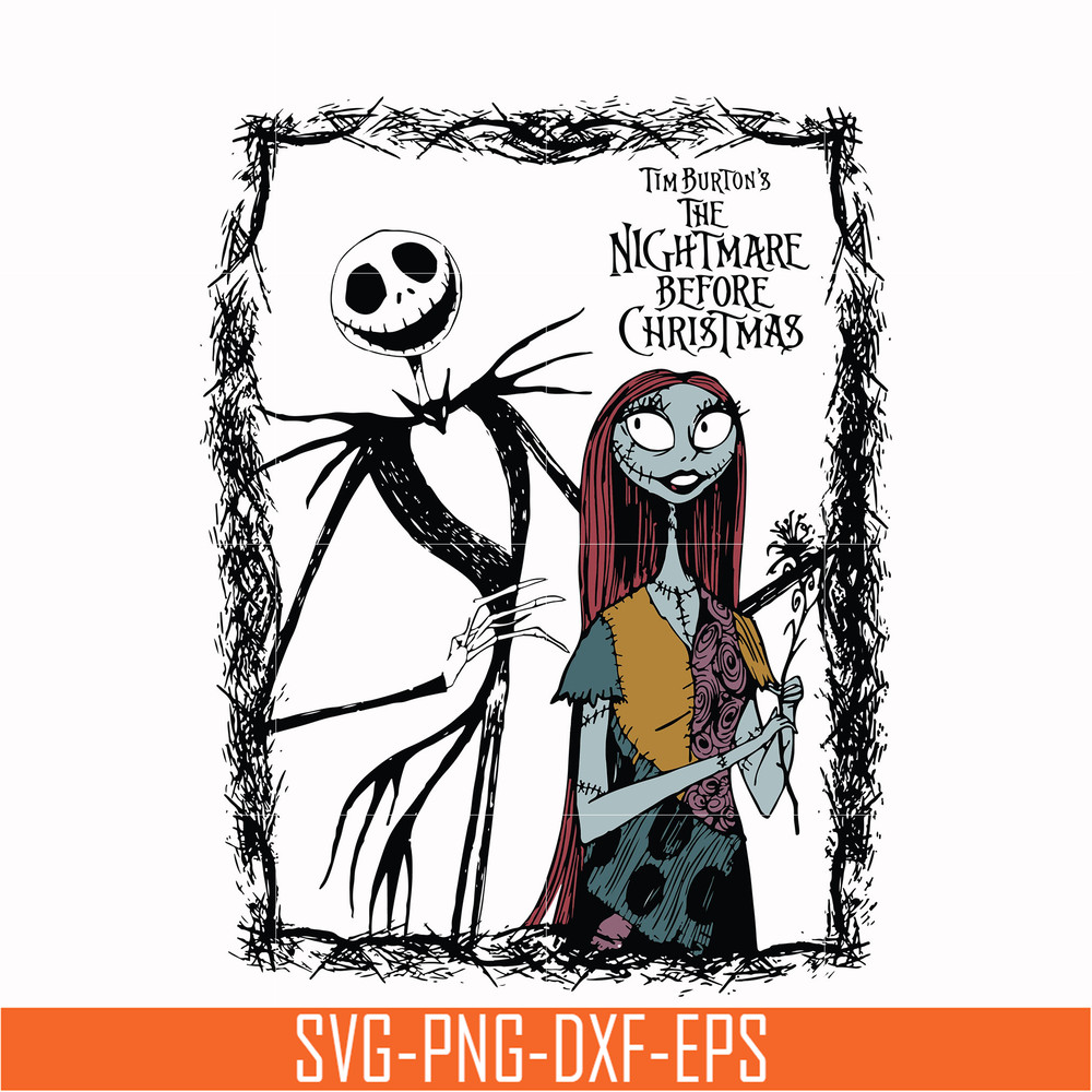 NCRM0114-Tim burton's the nightmare before christmas svg, Jack Skellington And Sally svg, png, dxf, eps digital file NCRM0114.jpg