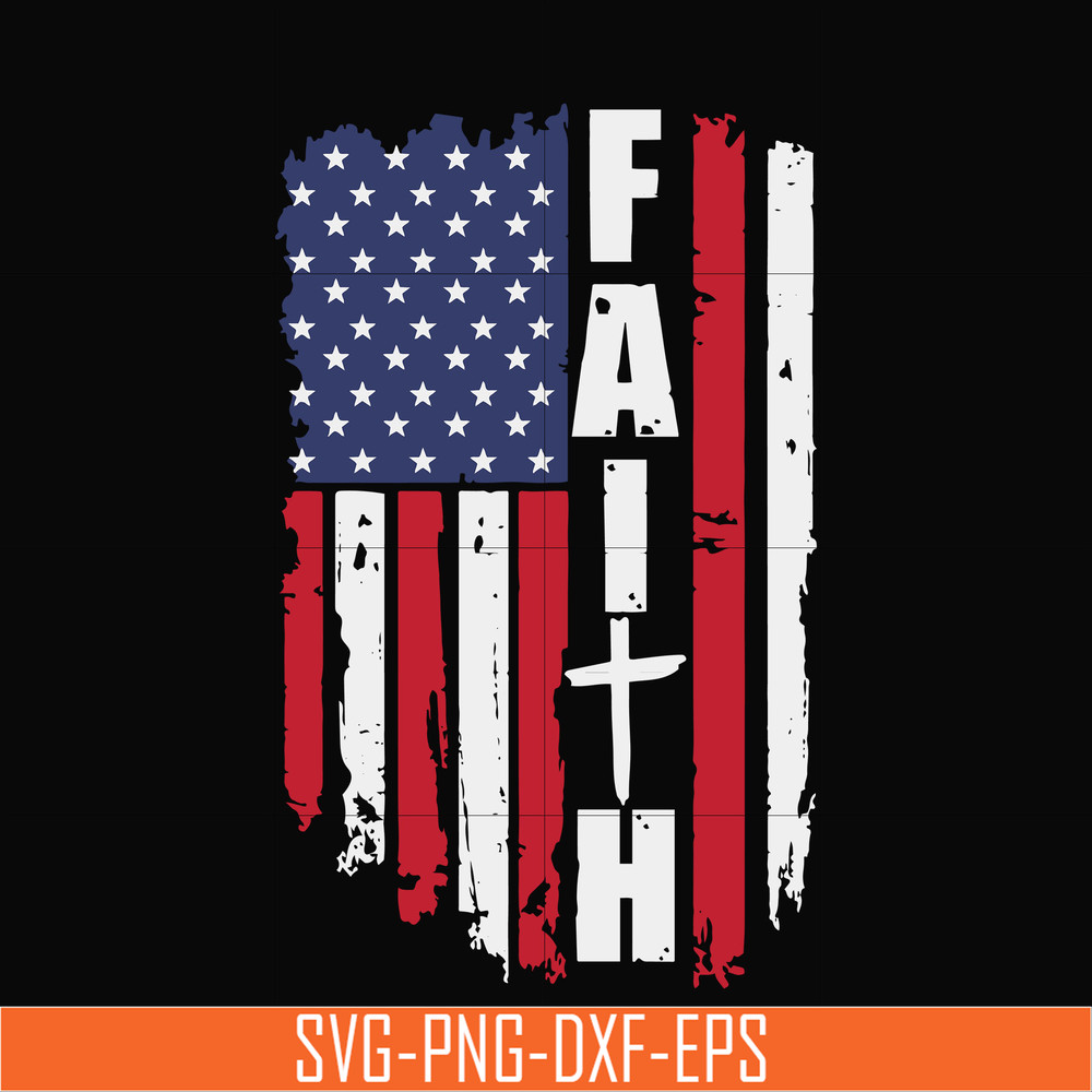 TD0162-Christian Faith Cross American Flag svg, png, dxf, eps digital file TD0162.jpg