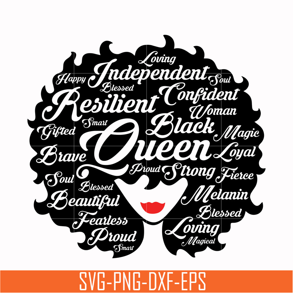 TD132-Black Queen Afro Woman svg, png, dxf, eps, digital file TD132.jpg