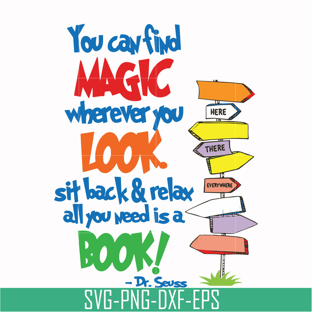 DR00021-You can find magic wherever you look sit back & relax all you need is a book svg, png, dxf, eps file DR00021.jpg