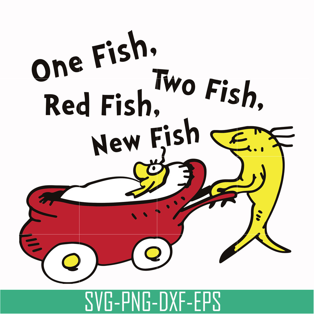 DR00037-One fish two fish red fish new fish svg, png, dxf, eps file DR00037.jpg