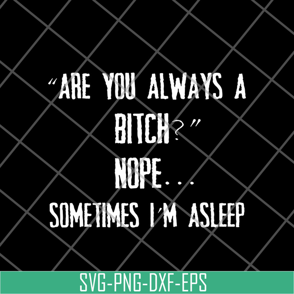 FN16062106-Are You Always A Bitch nope sometimes i'm asleep svg, png, dxf, eps digital file FN16062106.jpg