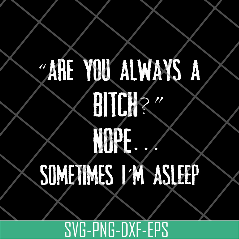 FN16062106-Are You Always A Bitch nope sometimes i'm asleep svg, png, dxf, eps digital file FN16062106.jpg