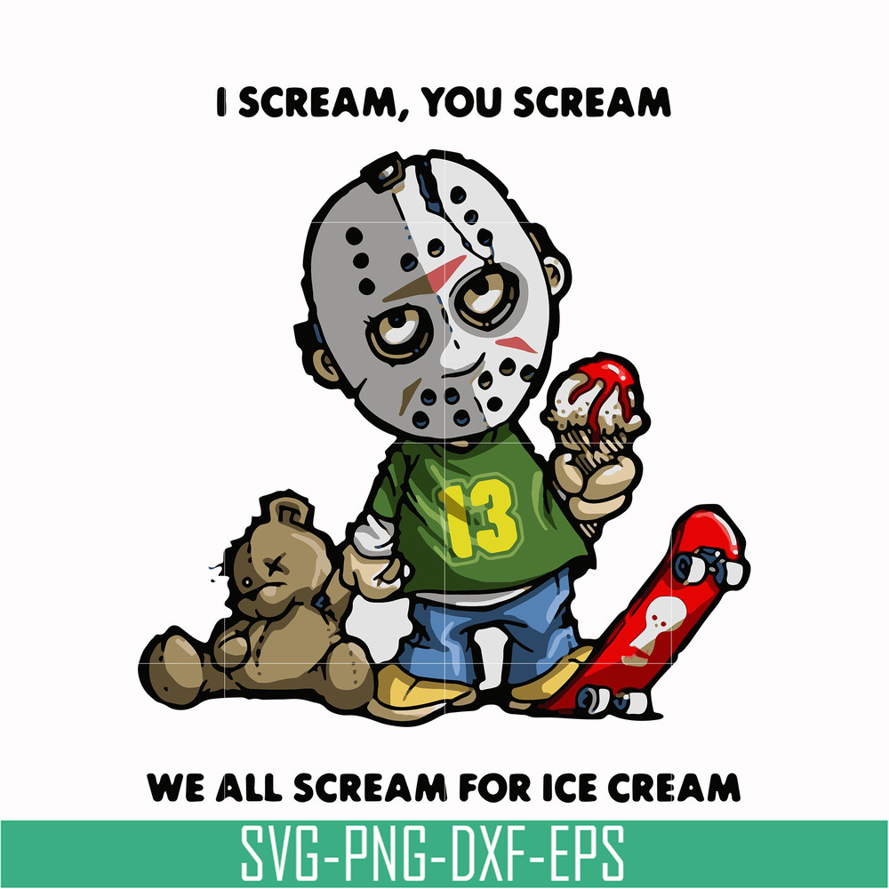 HLW0145-i scream, you scream we all scream for ice cream svg, png, dxf, eps digital file HLW0145.jpg