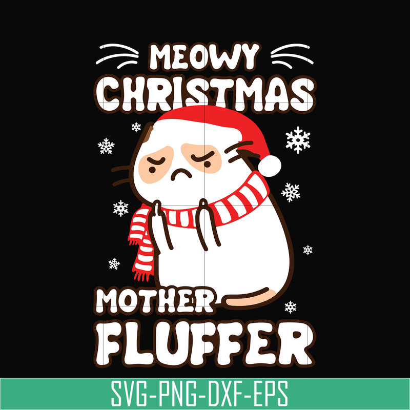 NCRM0008-Meowy christmas mother fluffer svg, christmas svg, png, dxf, eps digital file NCRM0008.jpg