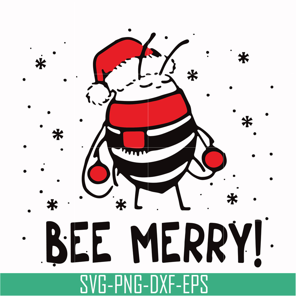 NCRM0015-Bee merry svg, christmas svg, png, dxf, eps digital file NCRM0015.jpg