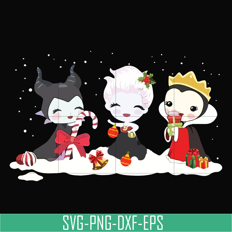 NCRM0105-Chibi Disney Villains Maleficent Ursula Evil Queen Christmas svg, png, dxf, eps digital file NCRM0105.jpg