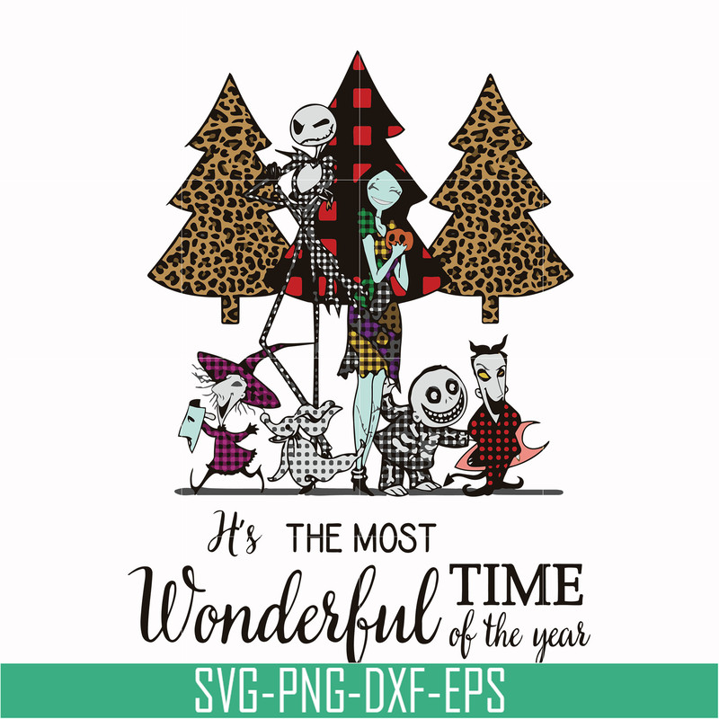 NCRM0116-It's the most wonderful time of the year svg, Skellington And Sally svg, png, dxf, eps digital file NCRM0116.jpg