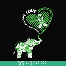 cute elephant with heart kidney disease awareness svg, png, dxf, eps digital file td111