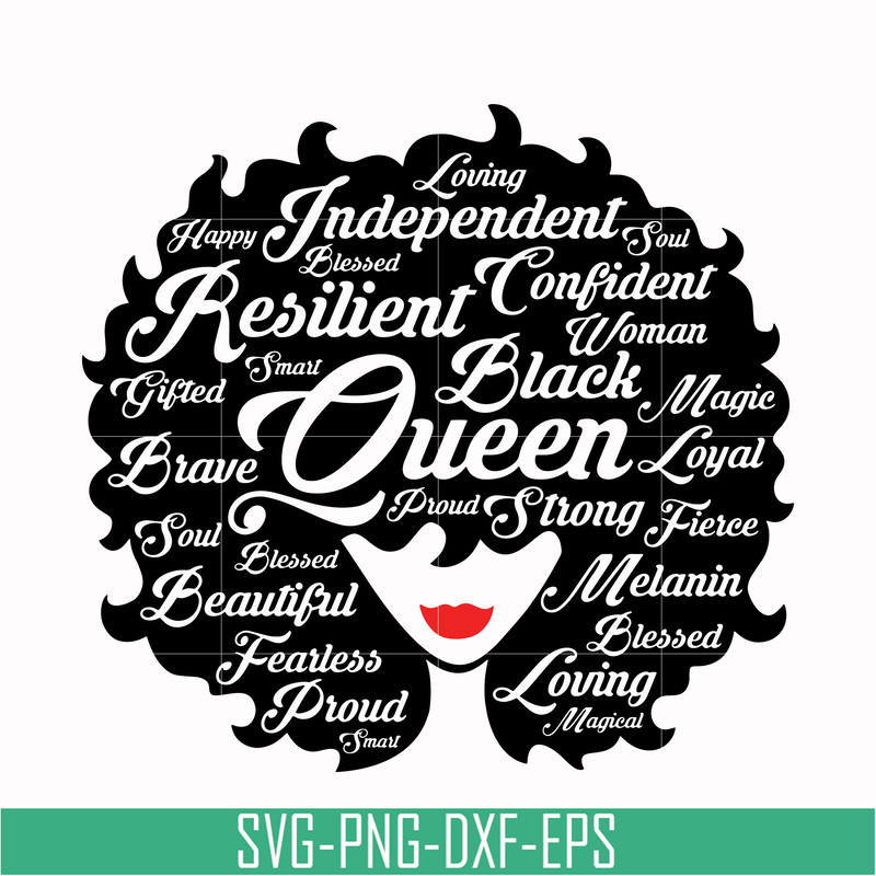 TD132-Black Queen Afro Woman svg, png, dxf, eps, digital file TD132.jpg