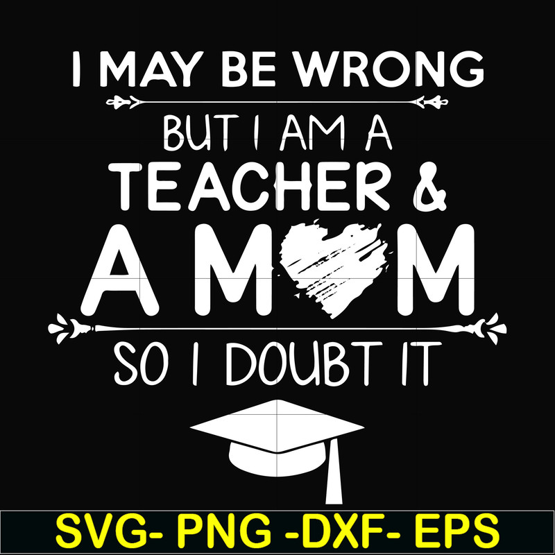 FN000163-I may be wrong but I am a teacher & a mom so I doubt it svg, png, dxf, eps file FN000163.jpg