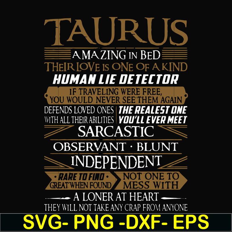 FN000376-Taurus rare to find not one to mess with amazing in bed svg, png, dxf, eps file FN000376.jpg