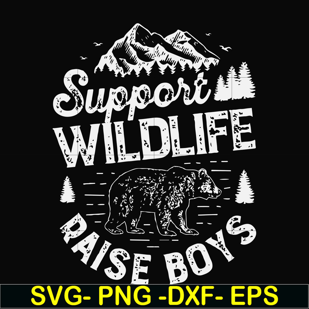 FN000673-Support wildlife raise boys svg, png, dxf, eps file FN000673.jpg