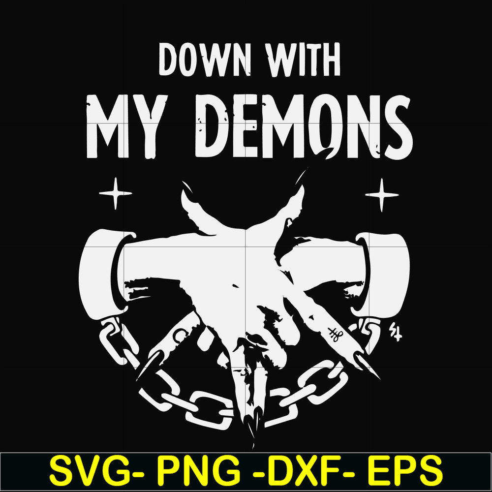 FN000696-Down with my Demons svg, png, dxf, eps file FN000696.jpg
