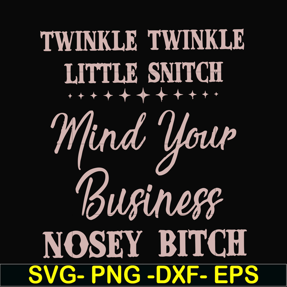 FN00075-Twinkle twinkle little snitch mind your business nosey bitch svg, png, dxf, eps file FN00075.jpg