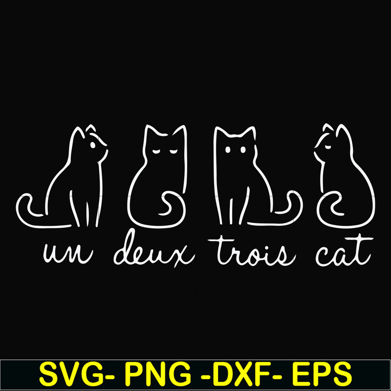 FN000961-Un deux trois cat svg, png, dxf, eps file FN000961.jpg