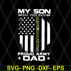 my son has your back proud army dad american flag svg, png, dxf, eps digital file ftd08062118