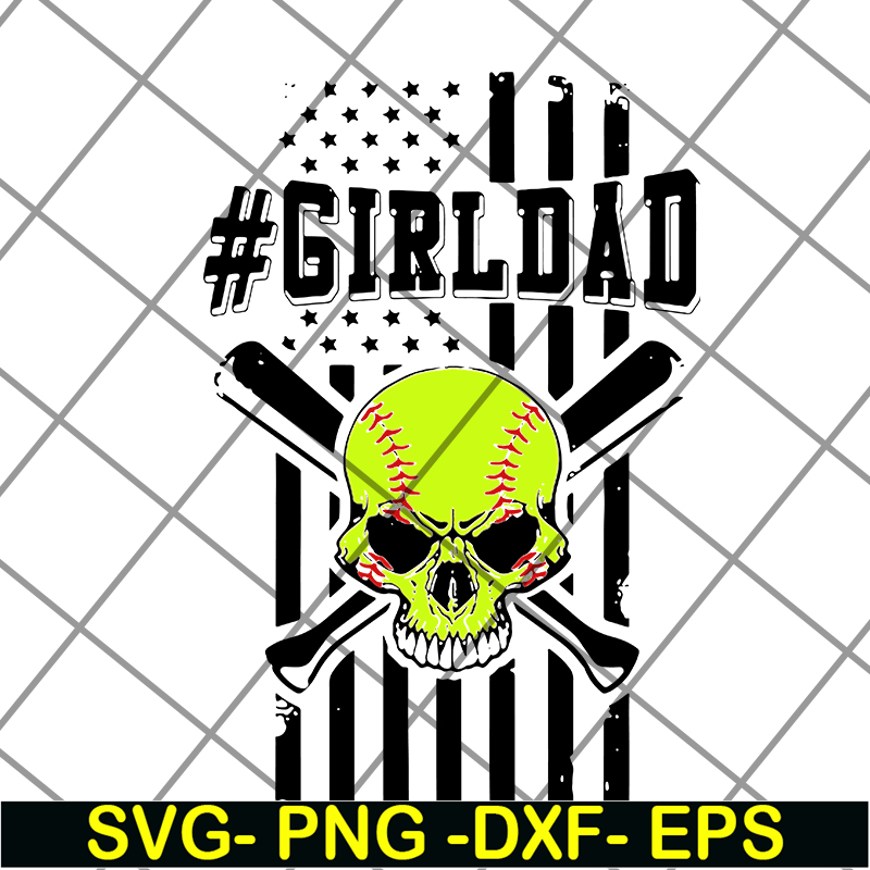 FTD19052103-Skull softball #girldad American flag svg, png, dxf, eps digital file FTD19052103.jpg