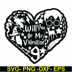 will you be my valentine svg, png, dxf, eps file hrpt00034