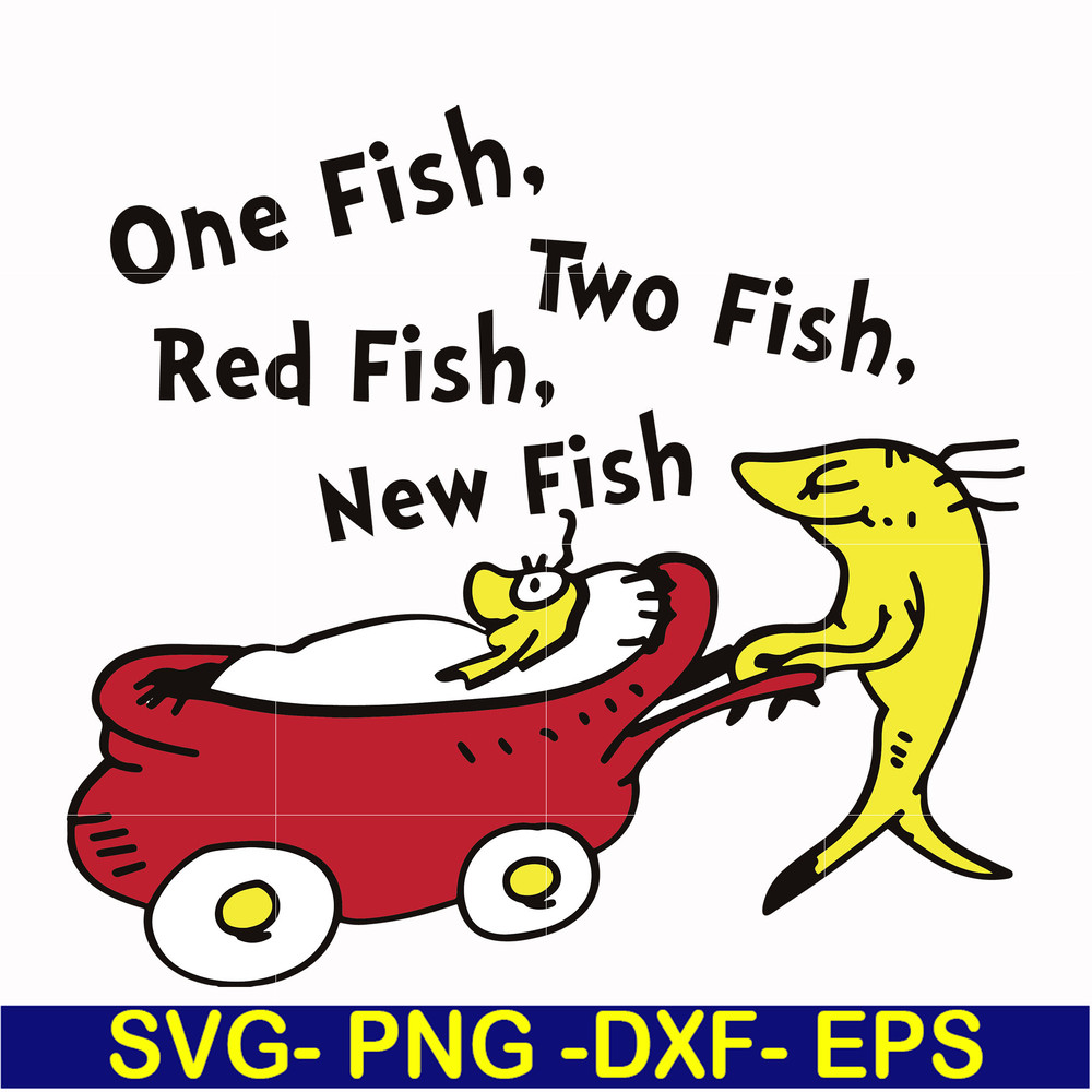 DR00037-One fish two fish red fish new fish svg, png, dxf, eps file DR00037.jpg