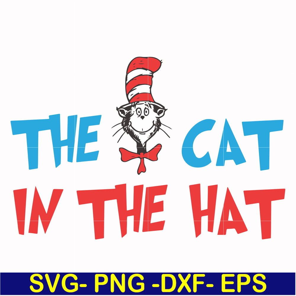 DR00052-The cat in the hat svg, png, dxf, eps file DR00052.jpg