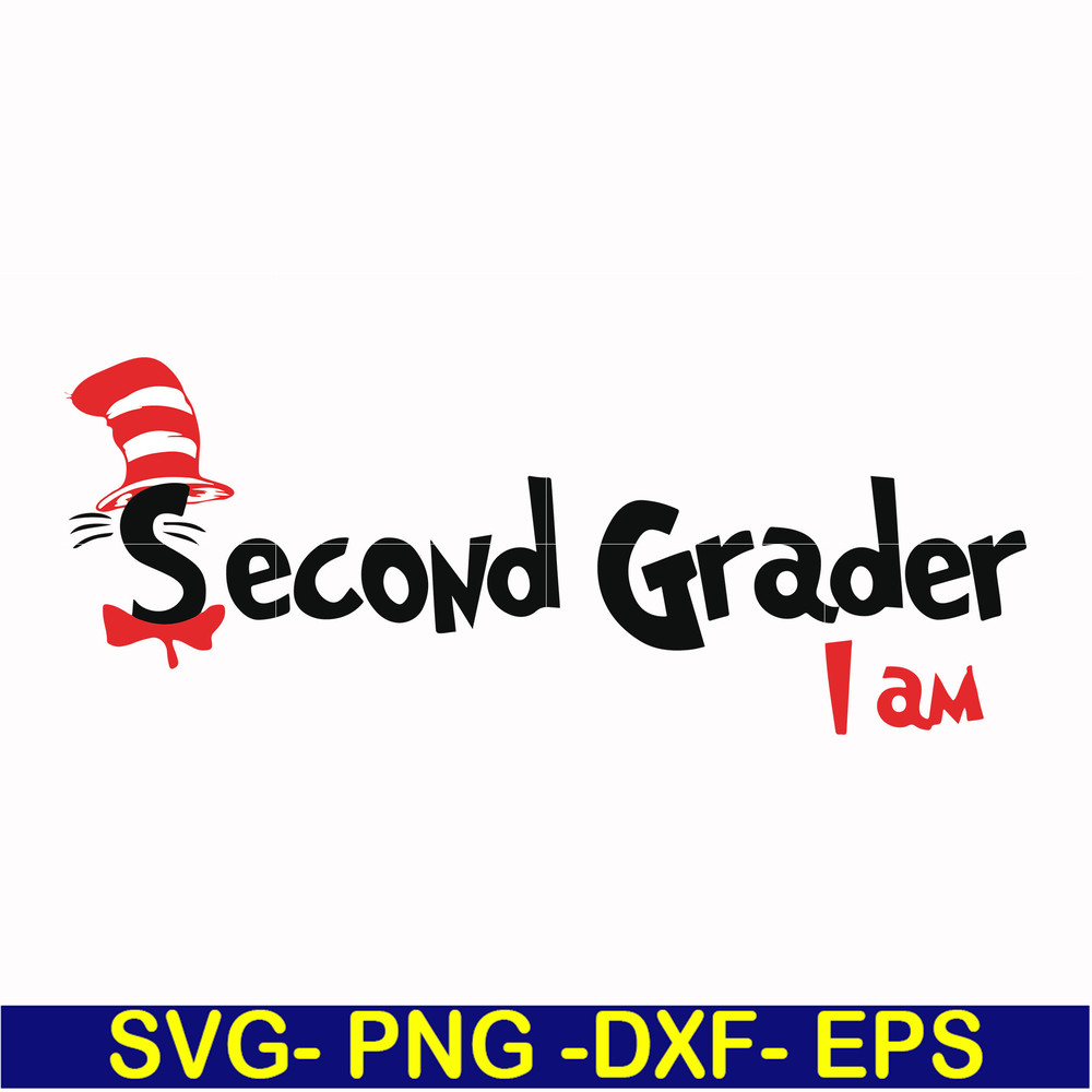 DR00067-Second grader I am svg, png, dxf, eps file DR00067.jpg