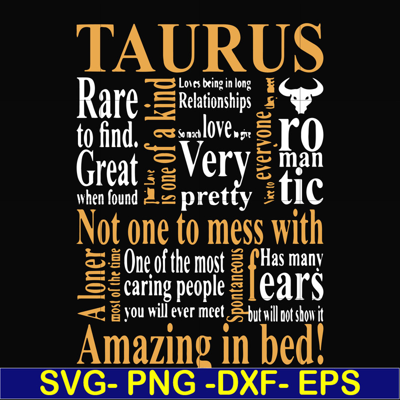 FN000375-Taurus rare to find not one to mess with amazing in bed svg, png, dxf, eps file FN000375.jpg